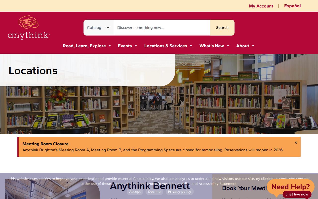 Thornton city directory Anythink library locations and access points