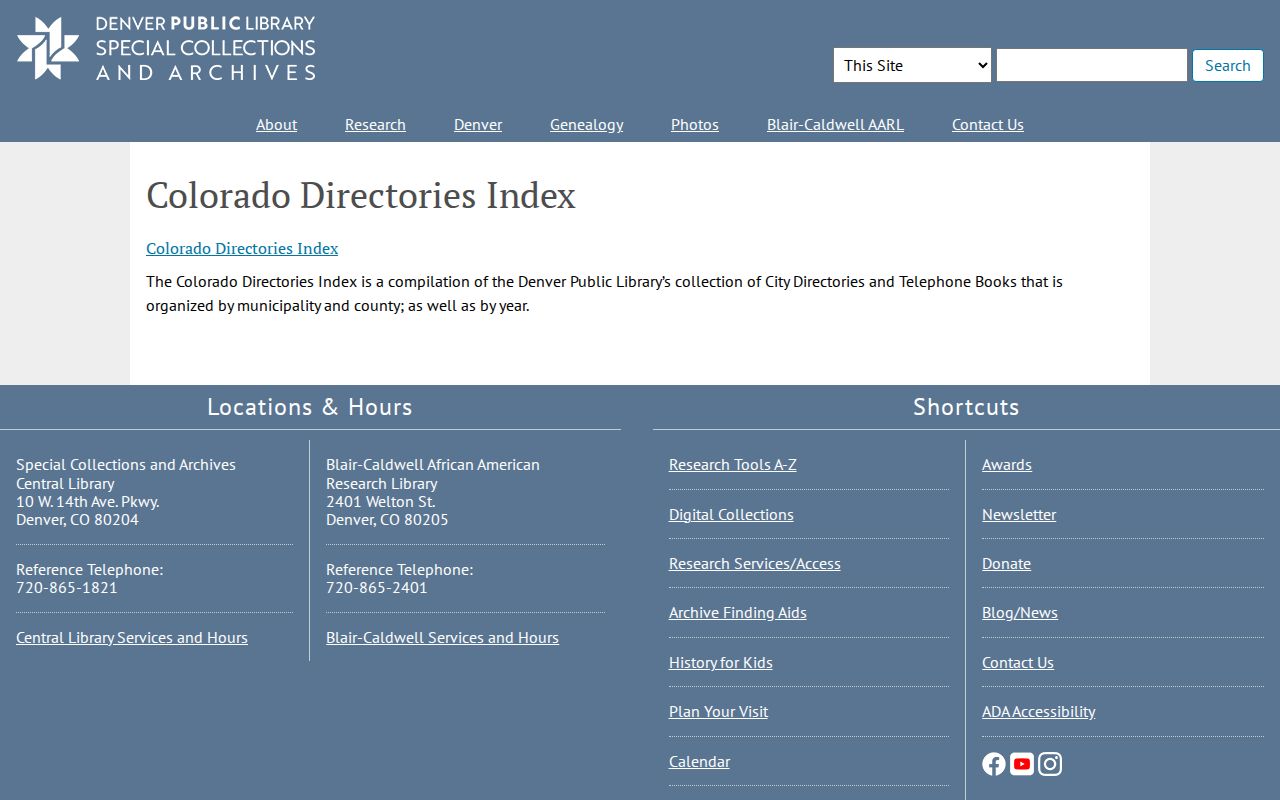 Thornton city directory Colorado Directories Index search resource