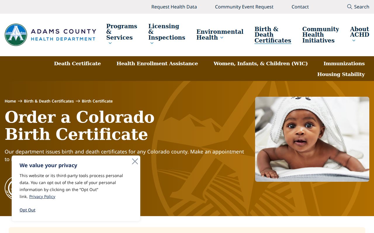 Thornton residents directory Adams birth record eligibility form