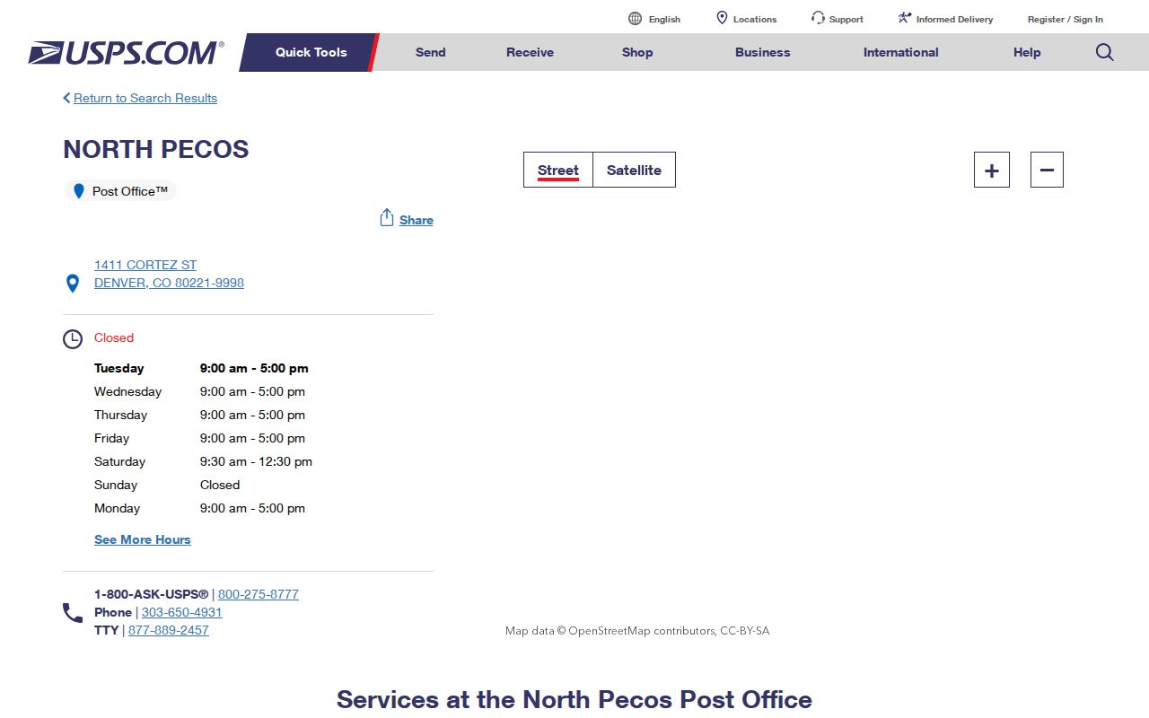 Thornton ZIP code directory USPS service location record